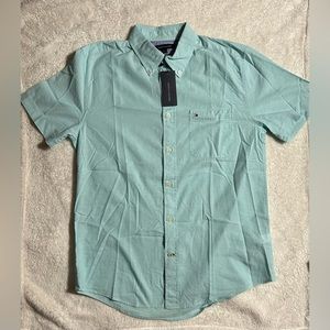 Tommy Hilfiger Medium Men’s short-sleeve, Botton-Down Regular Fit, Cotton shirt